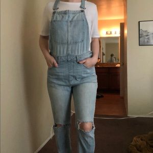 Distressed Boyfriend Overalls